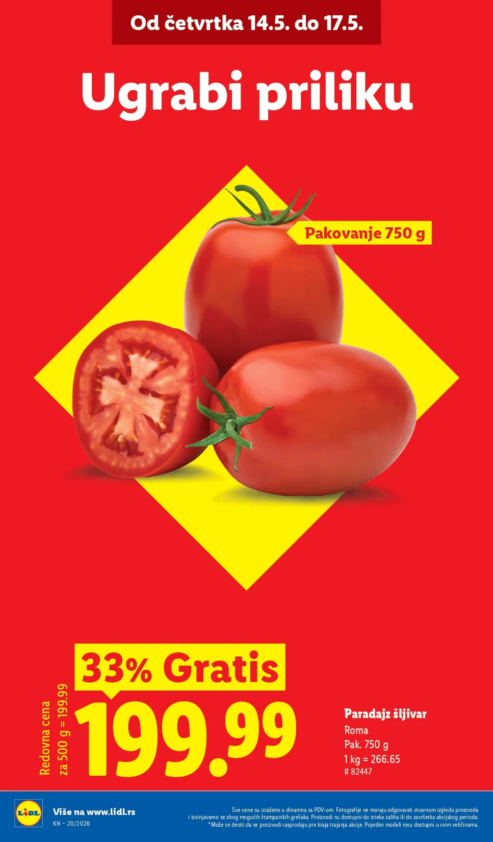 Lidl katalog PREHRANA/NEPREHRANA 14-20.5.2026.