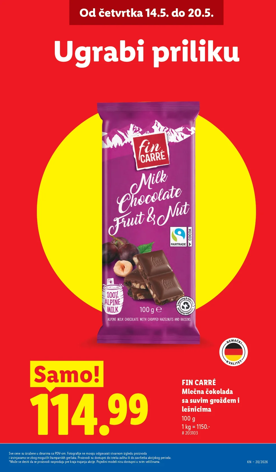 Lidl katalog PREHRANA/NEPREHRANA 14-20.5.2026.