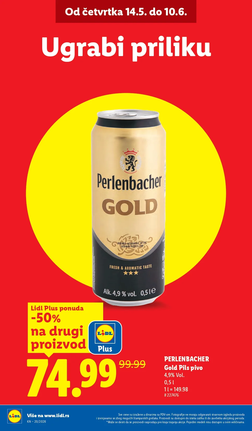 Lidl katalog PREHRANA/NEPREHRANA 14-20.5.2026.