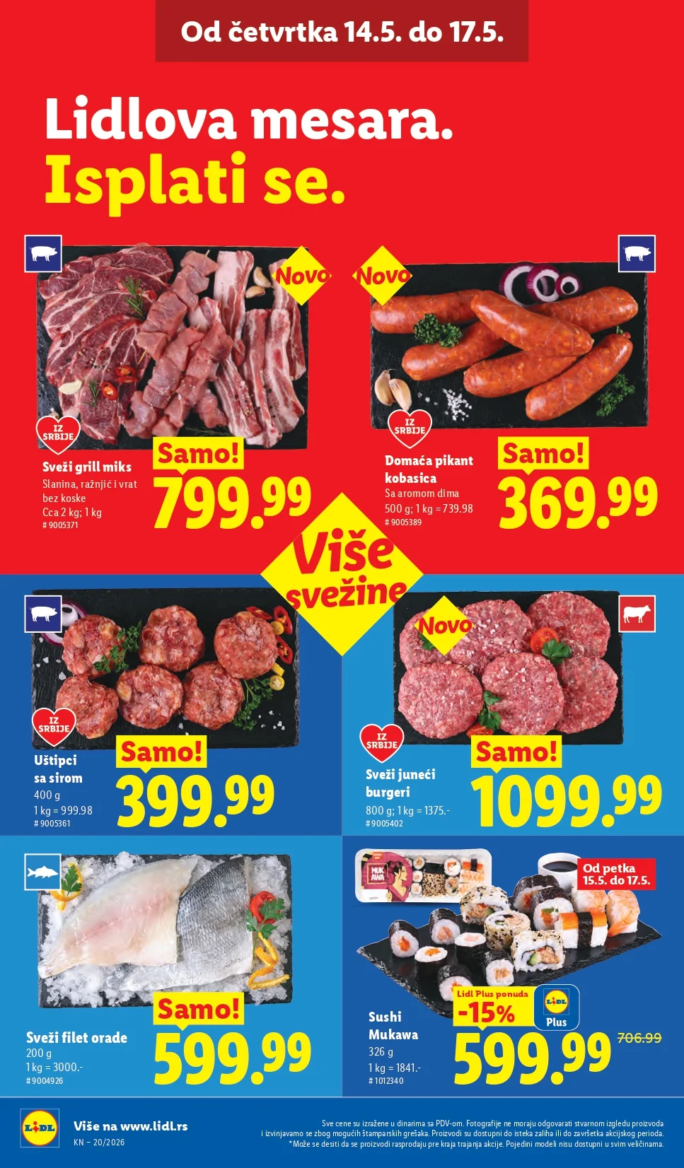 Lidl katalog PREHRANA/NEPREHRANA 14-20.5.2026.