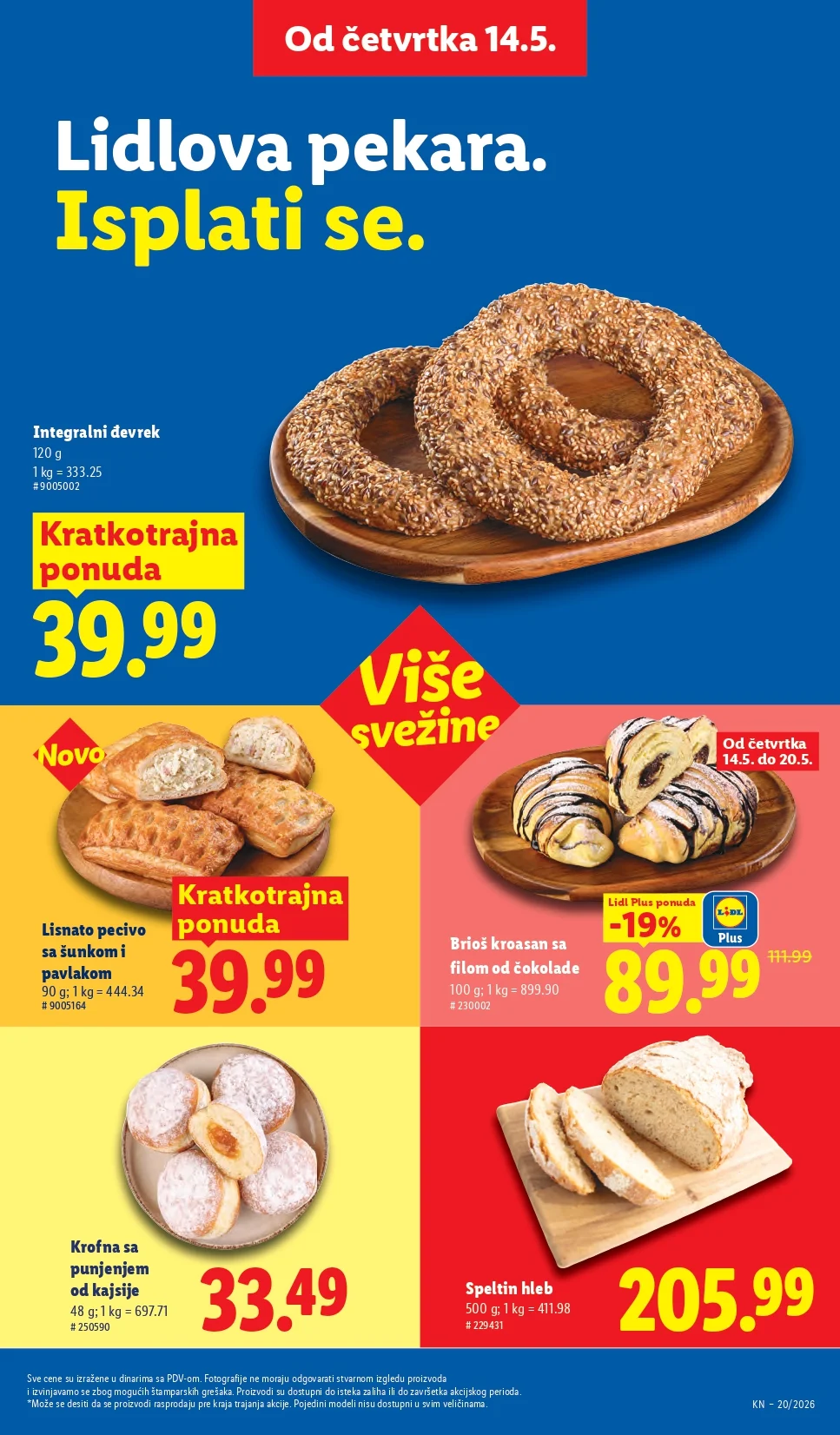 Lidl katalog PREHRANA/NEPREHRANA 14-20.5.2026.