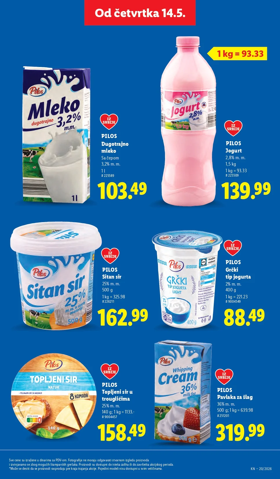 Lidl katalog PREHRANA/NEPREHRANA 14-20.5.2026.