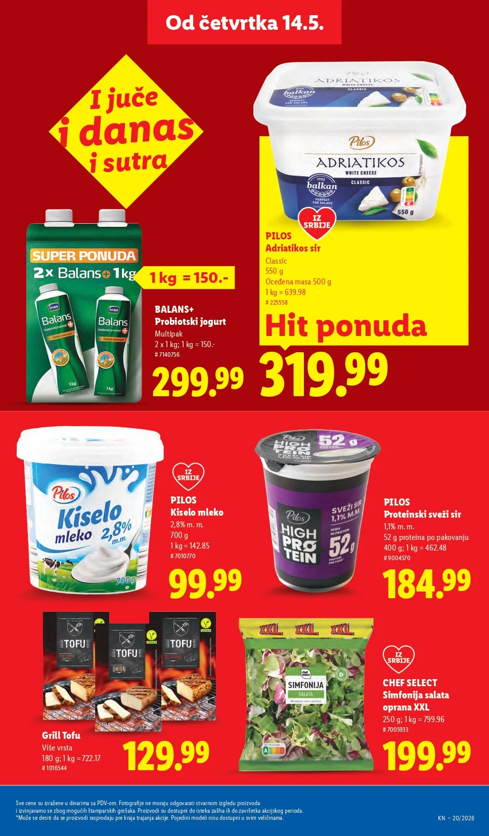 Lidl katalog PREHRANA/NEPREHRANA 14-20.5.2026.