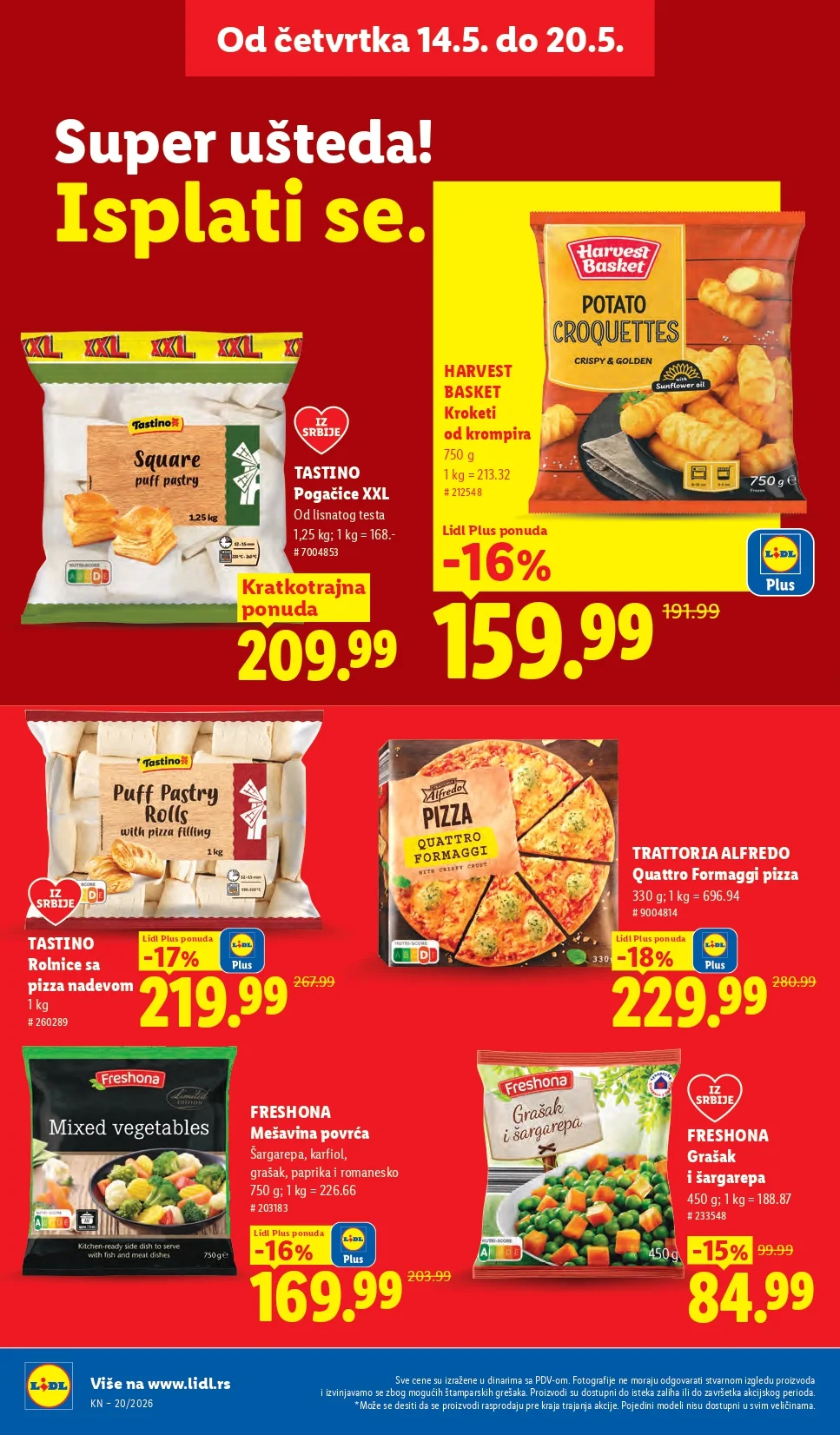 Lidl katalog PREHRANA/NEPREHRANA 14-20.5.2026.