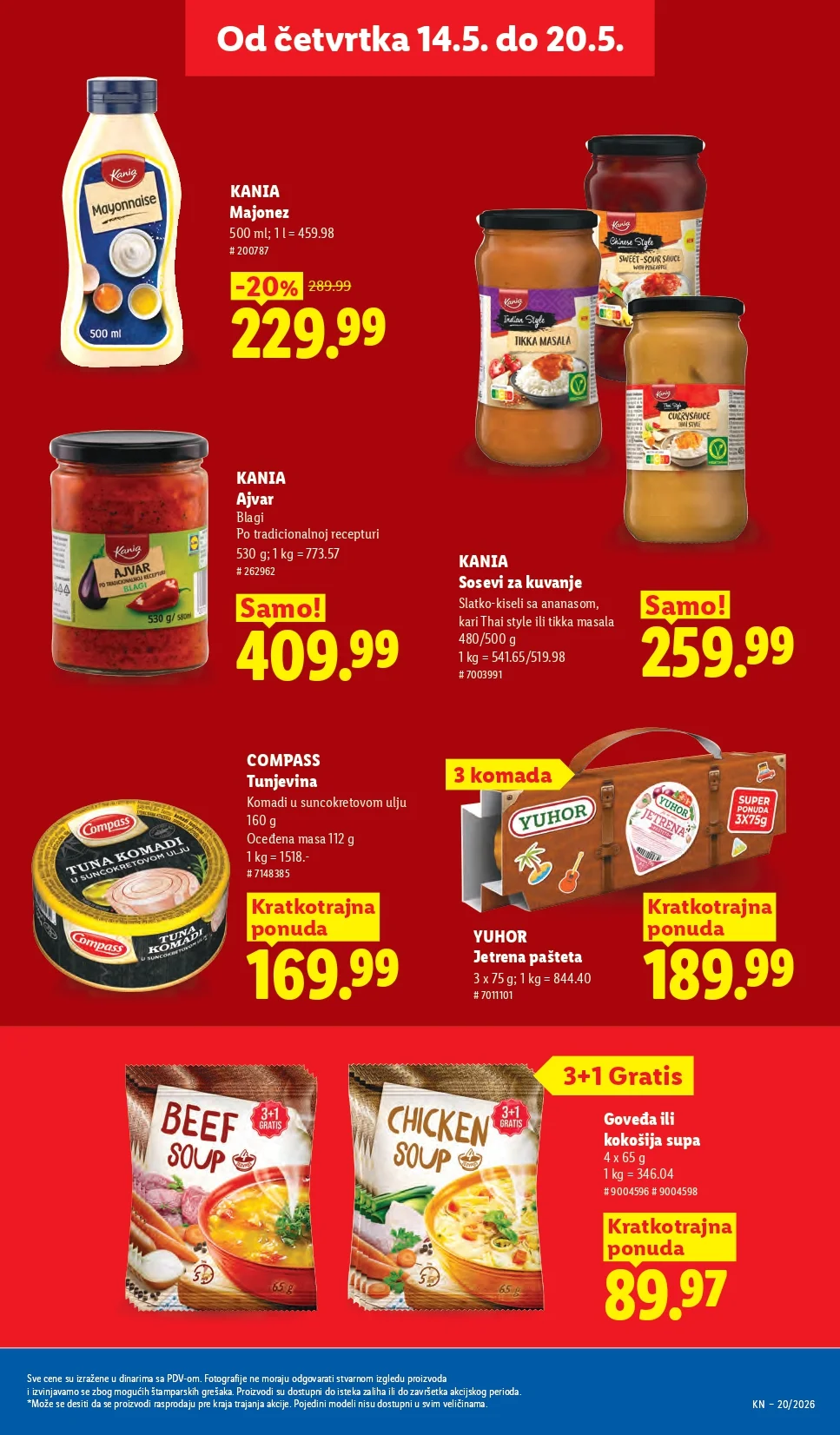 Lidl katalog PREHRANA/NEPREHRANA 14-20.5.2026.
