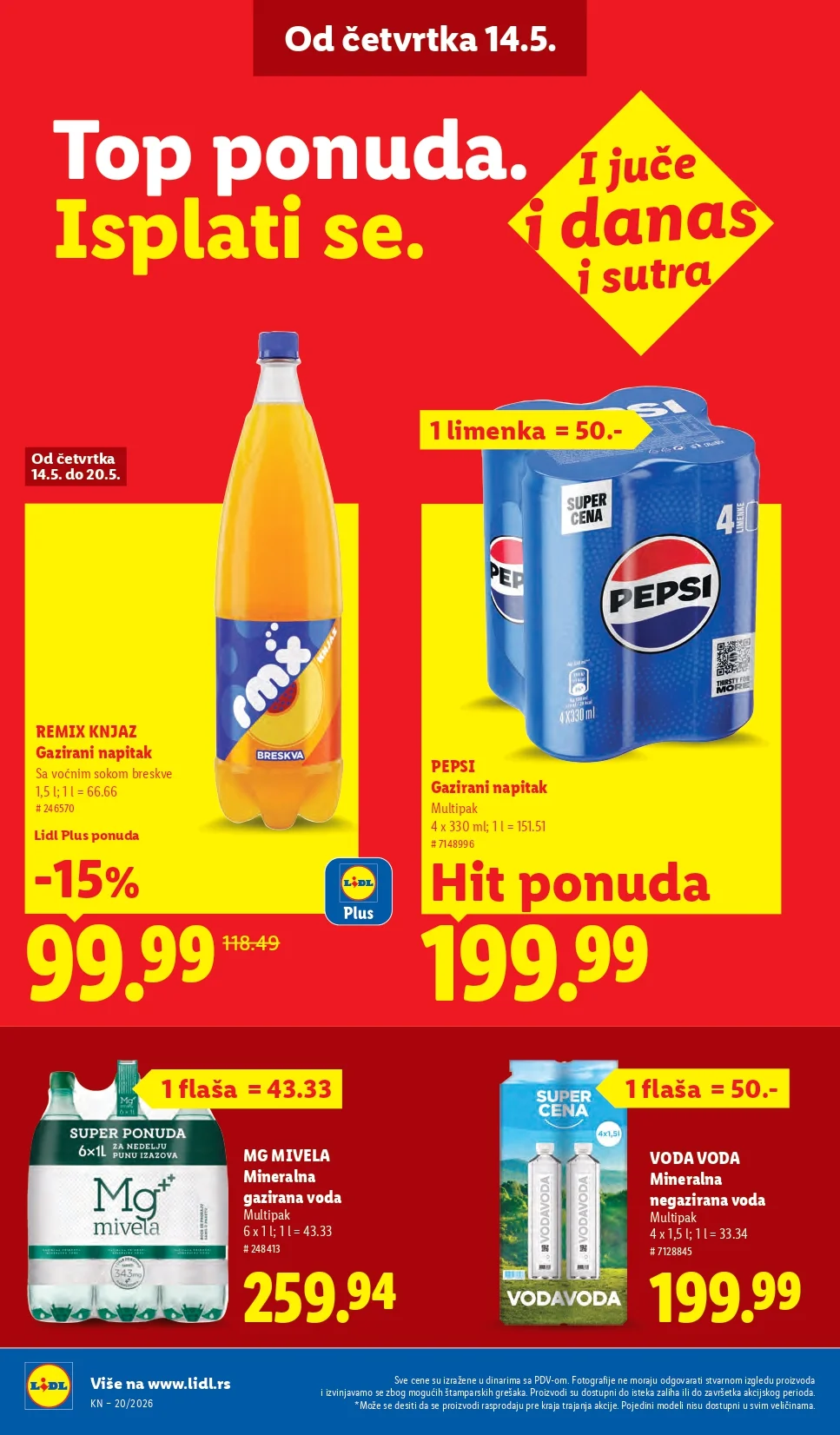 Lidl katalog PREHRANA/NEPREHRANA 14-20.5.2026.