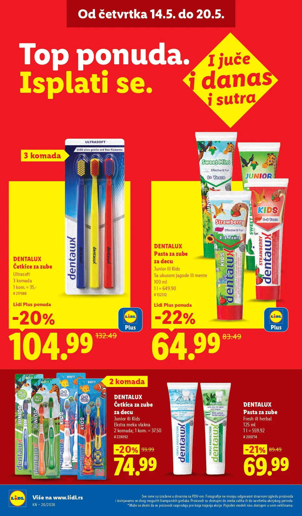 Lidl katalog PREHRANA/NEPREHRANA 14-20.5.2026.