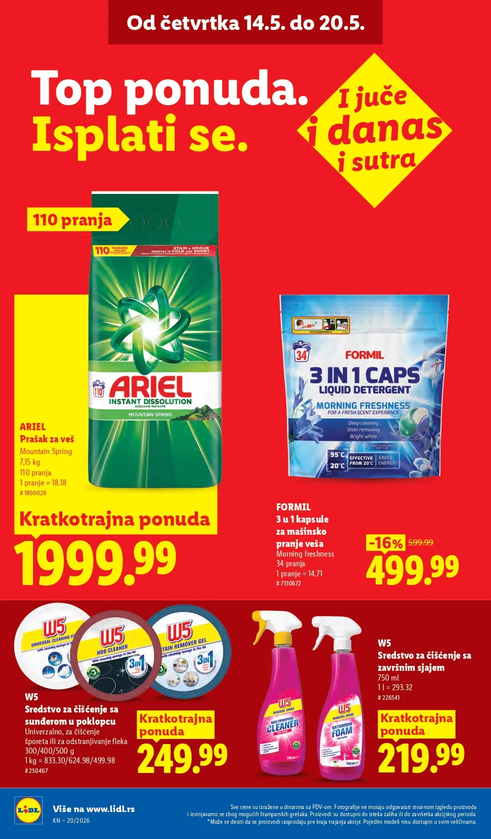 Lidl katalog PREHRANA/NEPREHRANA 14-20.5.2026.