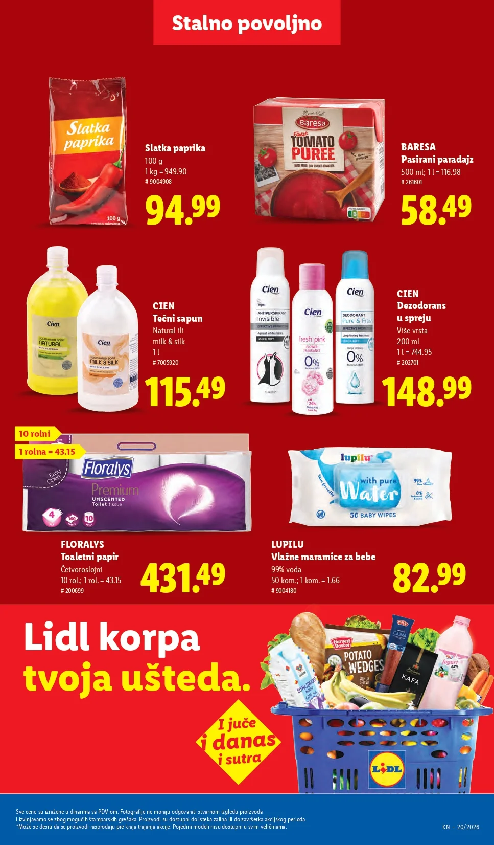 Lidl katalog PREHRANA/NEPREHRANA 14-20.5.2026.