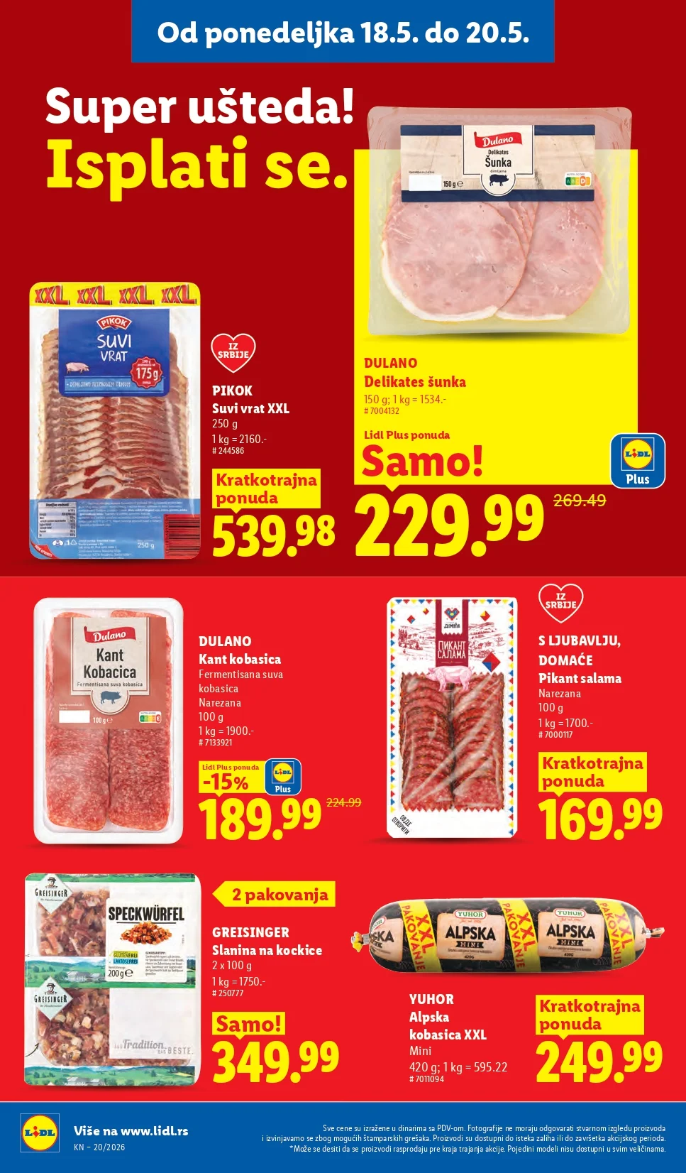 Lidl katalog PREHRANA/NEPREHRANA 14-20.5.2026.
