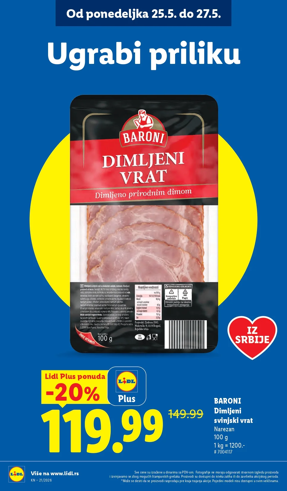 Lidl katalog PREHRANA/NEPREHRANA 21-27.5.2026.