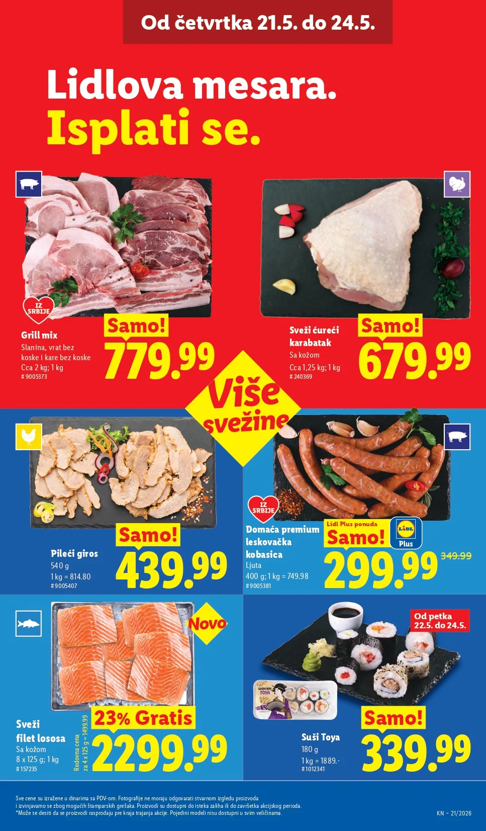 Lidl katalog PREHRANA/NEPREHRANA 21-27.5.2026.