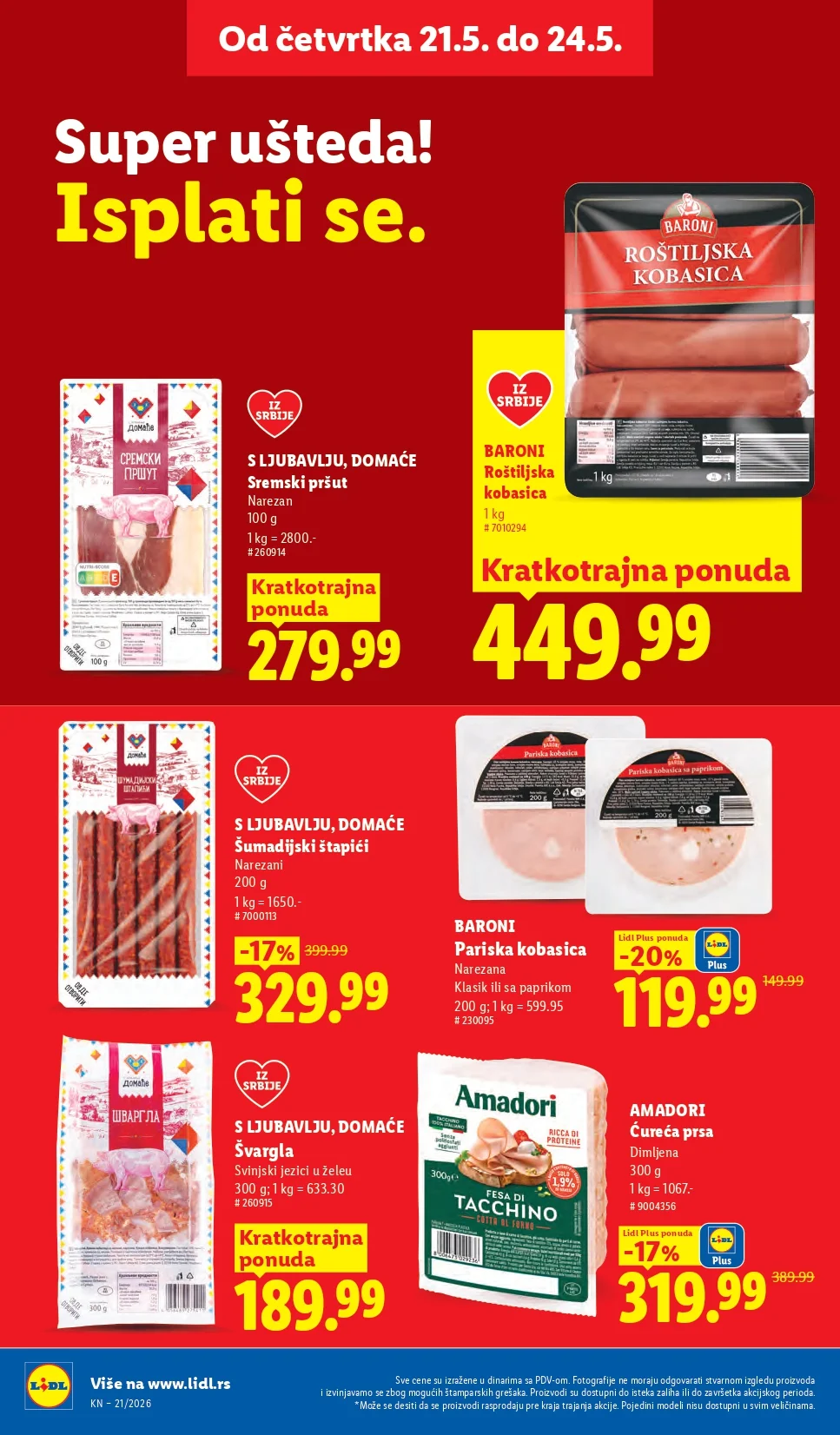 Lidl katalog PREHRANA/NEPREHRANA 21-27.5.2026.