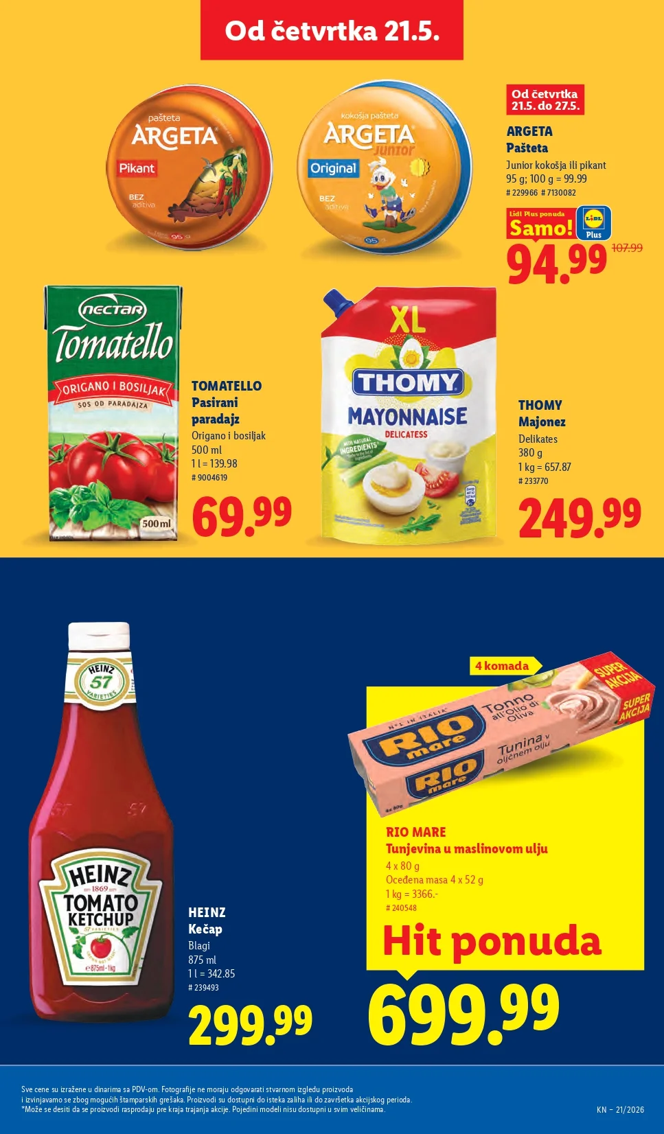 Lidl katalog PREHRANA/NEPREHRANA 21-27.5.2026.