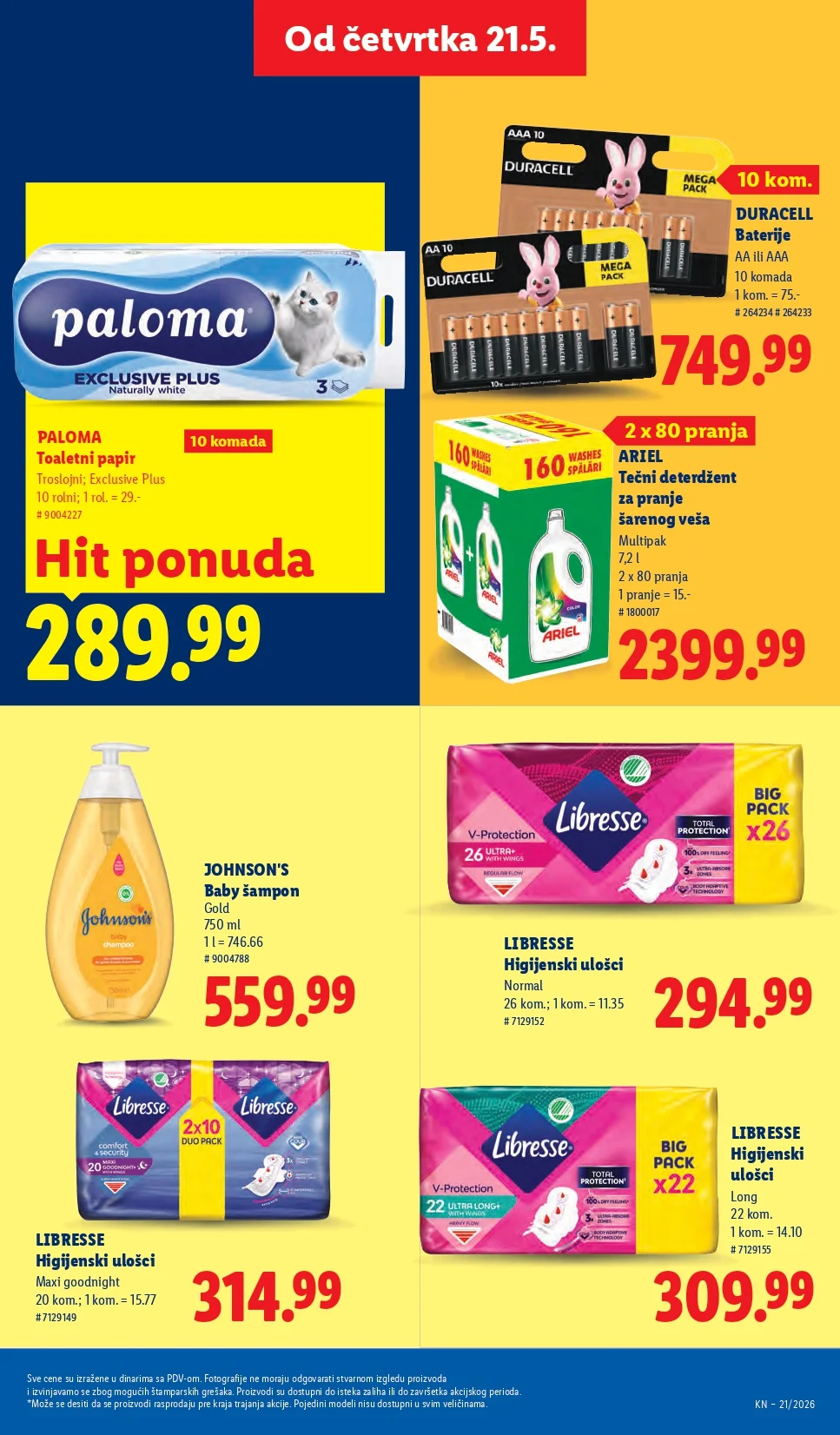 Lidl katalog PREHRANA/NEPREHRANA 21-27.5.2026.