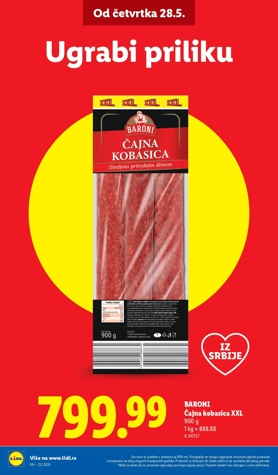 Lidl katalog PREHRANA/NEPREHRANA 28.5-3.6.2026.