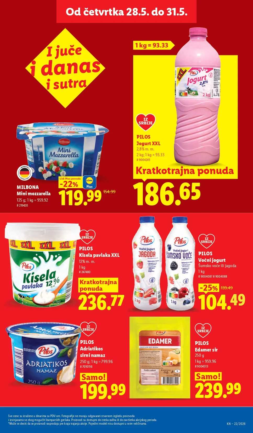 Lidl katalog PREHRANA/NEPREHRANA 28.5-3.6.2026.