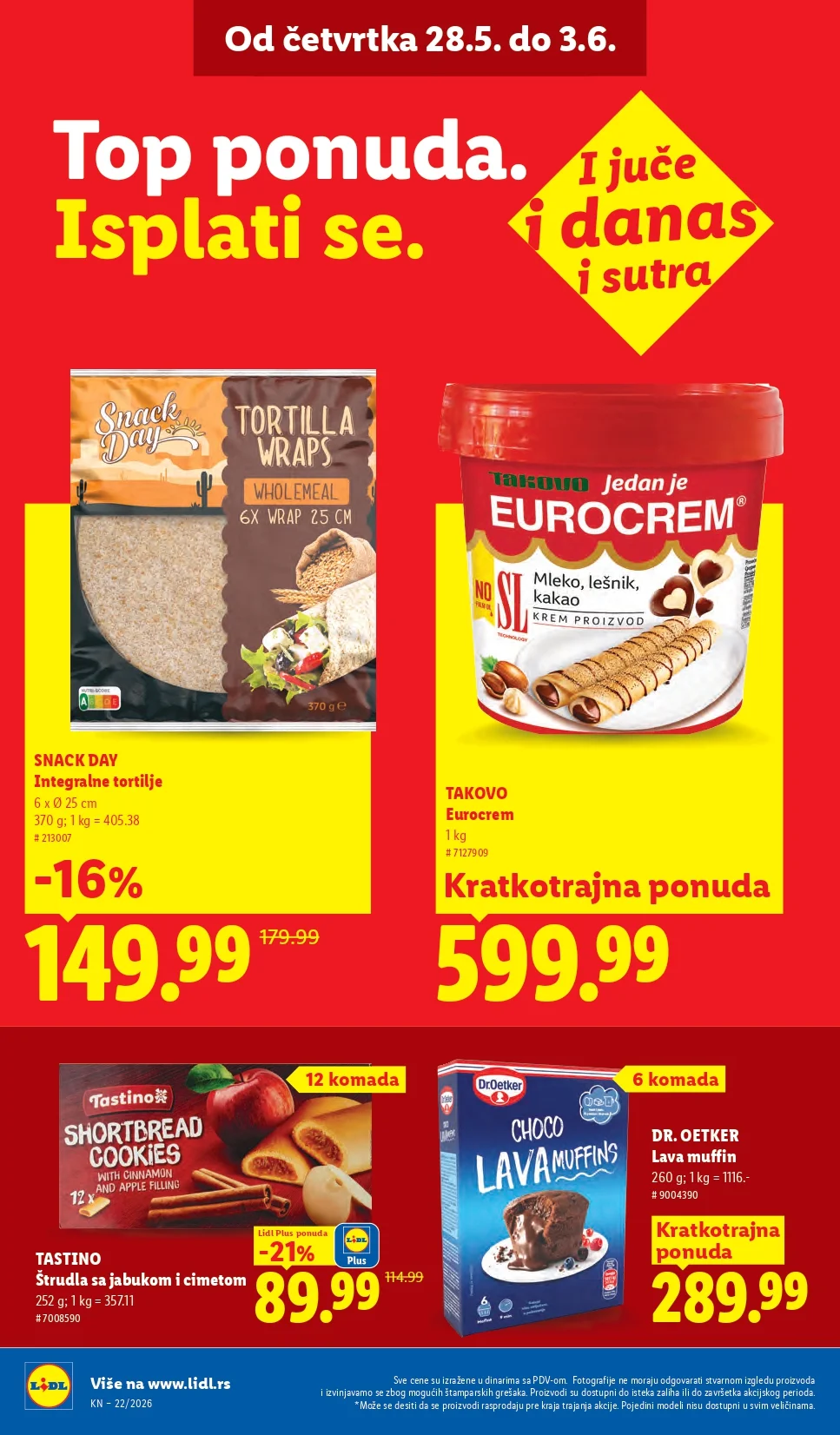 Lidl katalog PREHRANA/NEPREHRANA 28.5-3.6.2026.