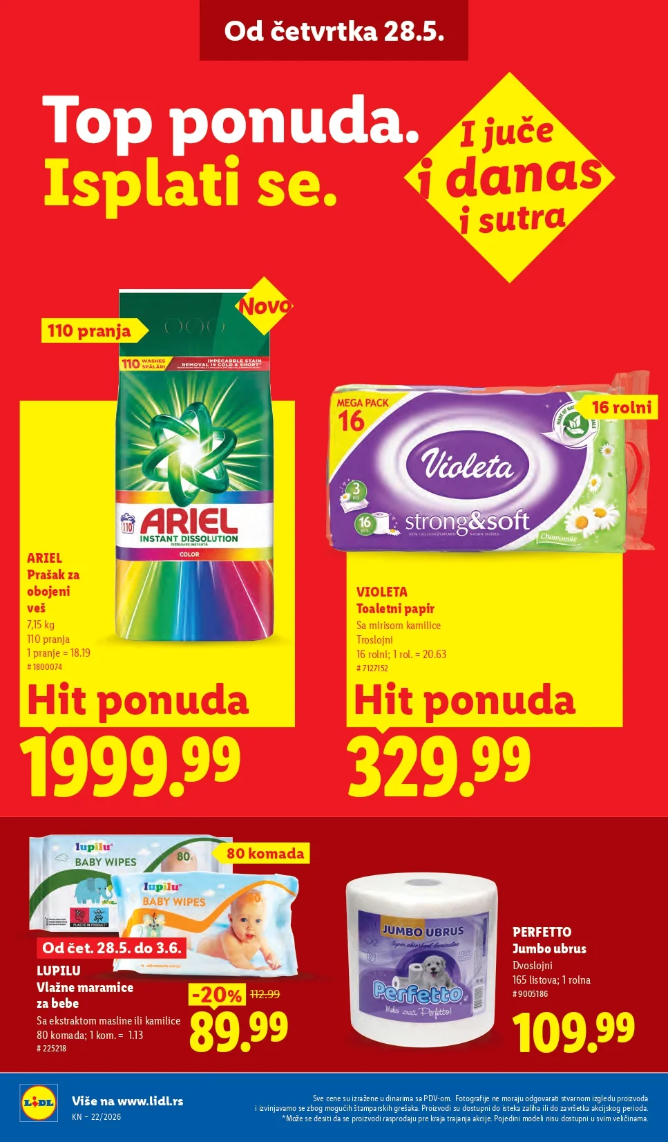 Lidl katalog PREHRANA/NEPREHRANA 28.5-3.6.2026.