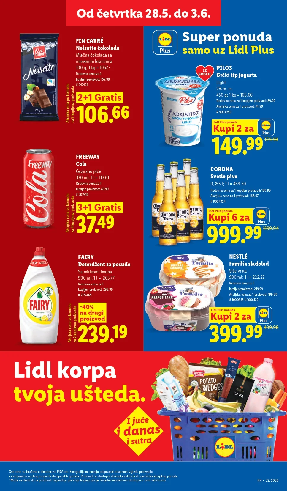 Lidl katalog PREHRANA/NEPREHRANA 28.5-3.6.2026.
