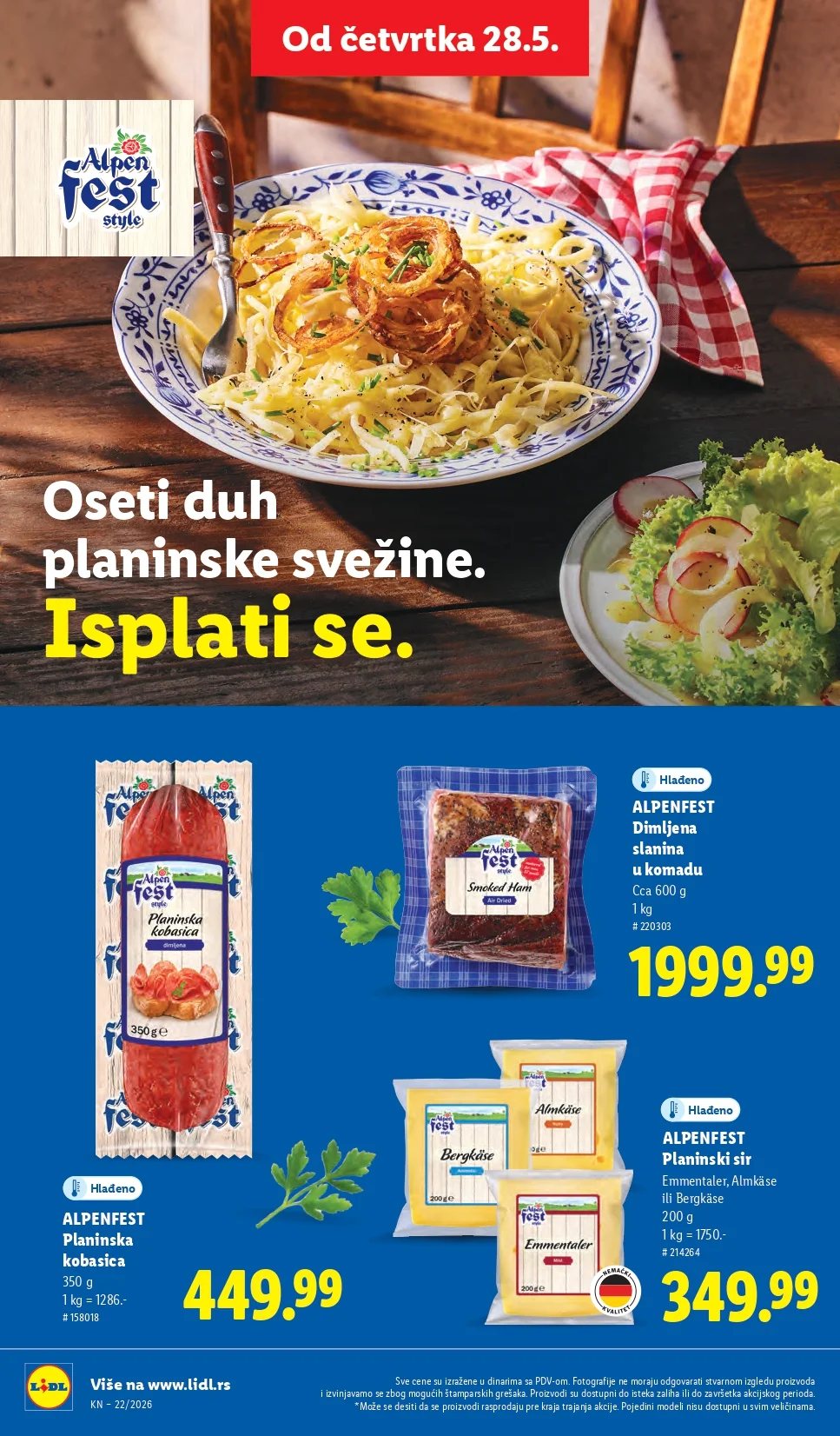 Lidl katalog PREHRANA/NEPREHRANA 28.5-3.6.2026.