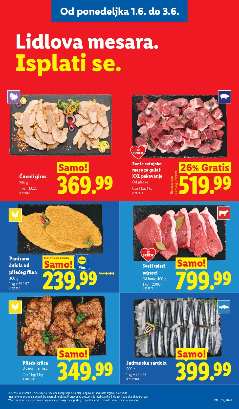 Lidl katalog PREHRANA/NEPREHRANA 28.5-3.6.2026.