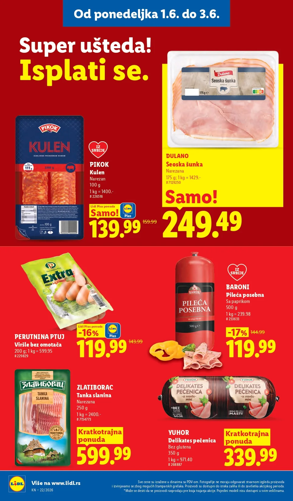 Lidl katalog PREHRANA/NEPREHRANA 28.5-3.6.2026.