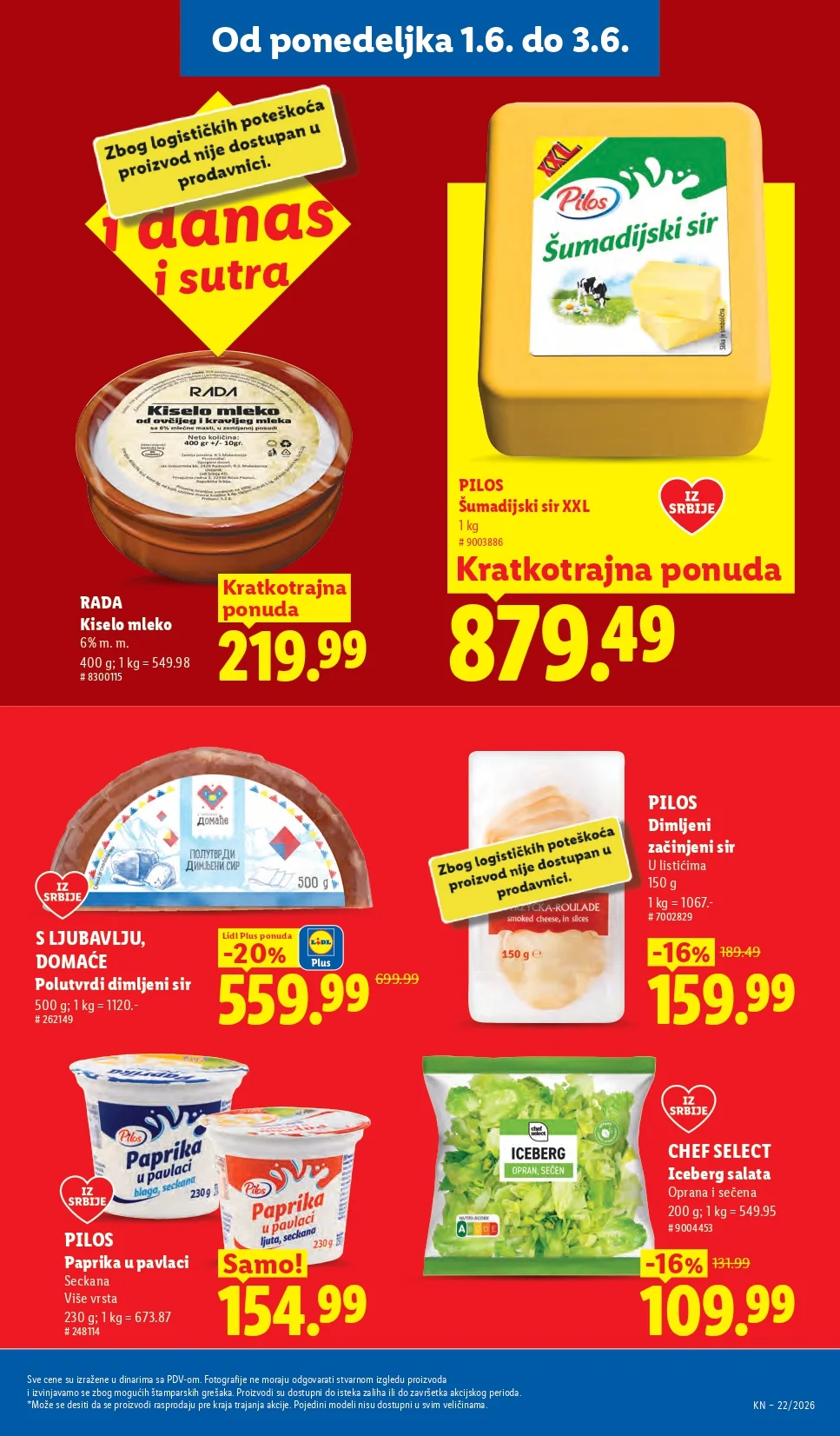 Lidl katalog PREHRANA/NEPREHRANA 28.5-3.6.2026.