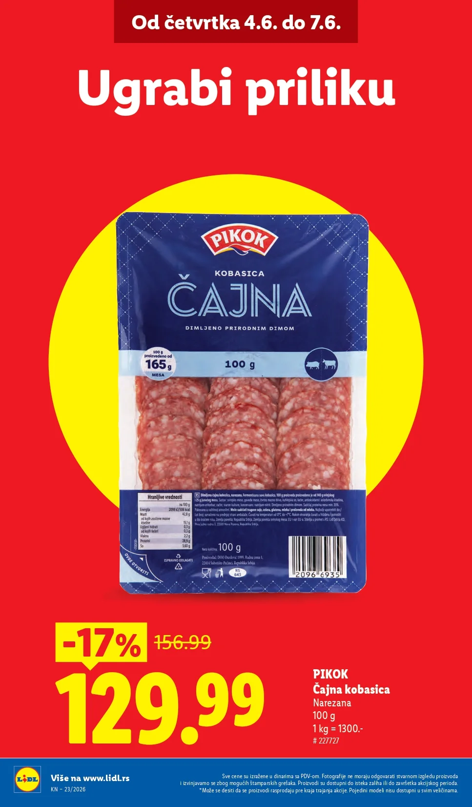 Lidl katalog PREHRANA/NEPREHRANA 4-10.6.2026.