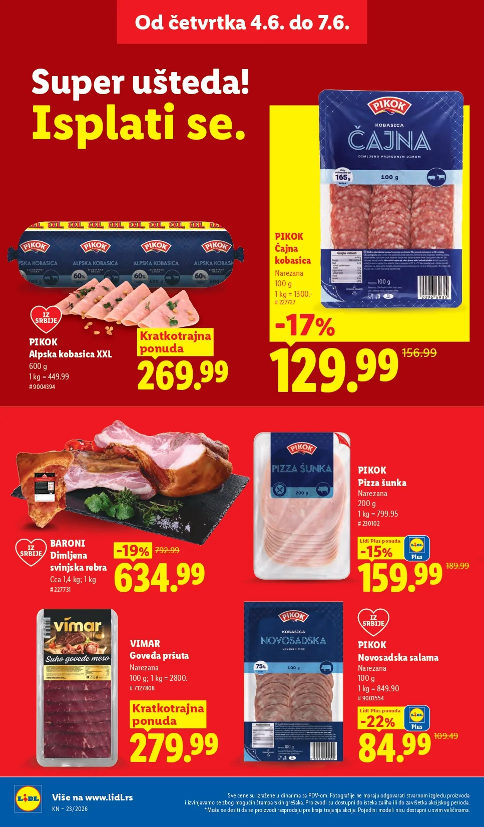 Lidl katalog PREHRANA/NEPREHRANA 4-10.6.2026.