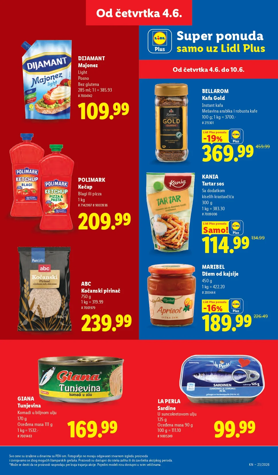 Lidl katalog PREHRANA/NEPREHRANA 4-10.6.2026.