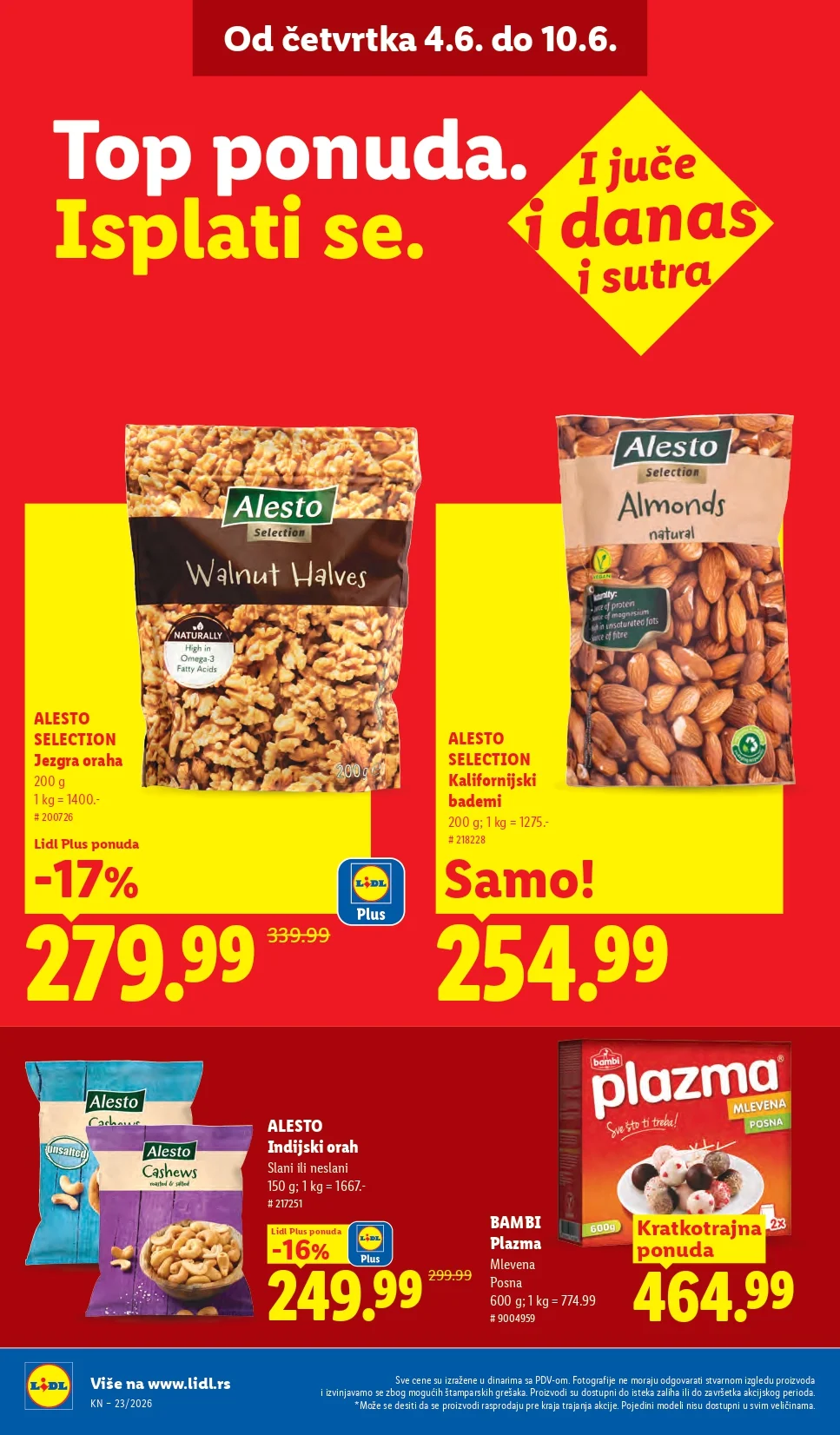 Lidl katalog PREHRANA/NEPREHRANA 4-10.6.2026.