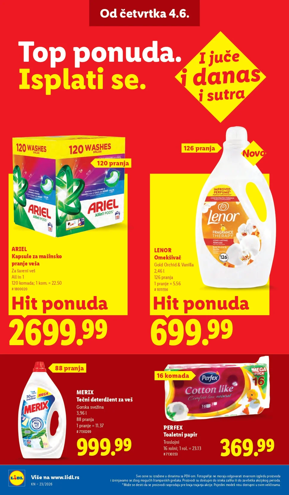Lidl katalog PREHRANA/NEPREHRANA 4-10.6.2026.