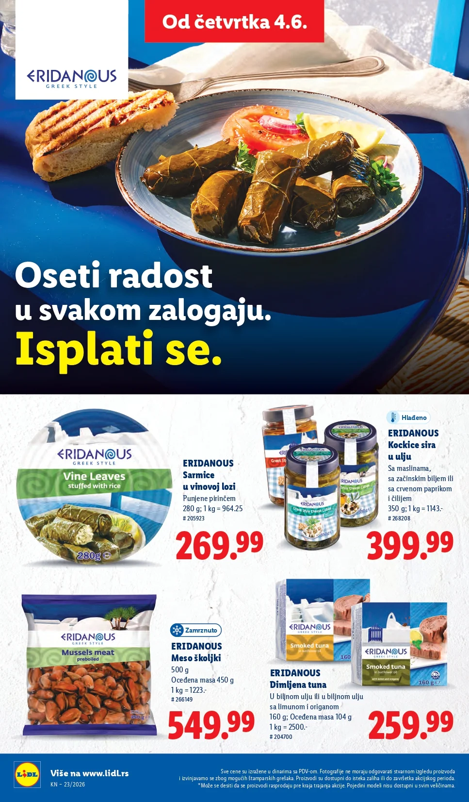 Lidl katalog PREHRANA/NEPREHRANA 4-10.6.2026.