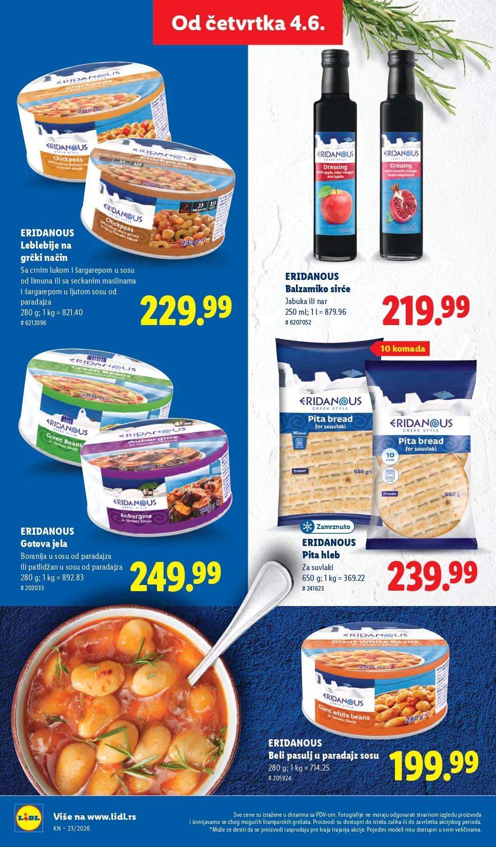 Lidl katalog PREHRANA/NEPREHRANA 4-10.6.2026.