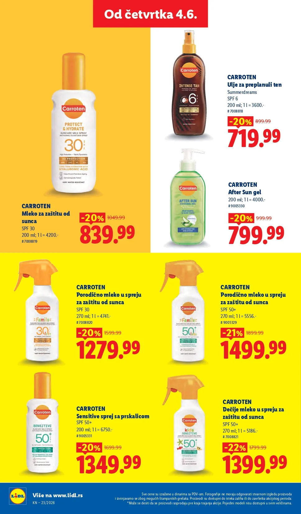 Lidl katalog PREHRANA/NEPREHRANA 4-10.6.2026.