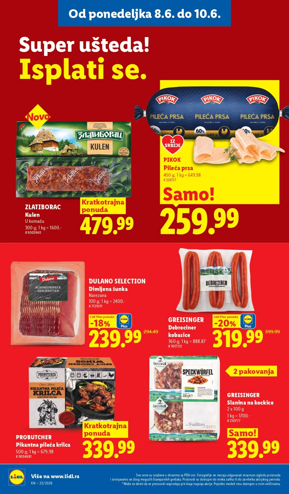 Lidl katalog PREHRANA/NEPREHRANA 4-10.6.2026.
