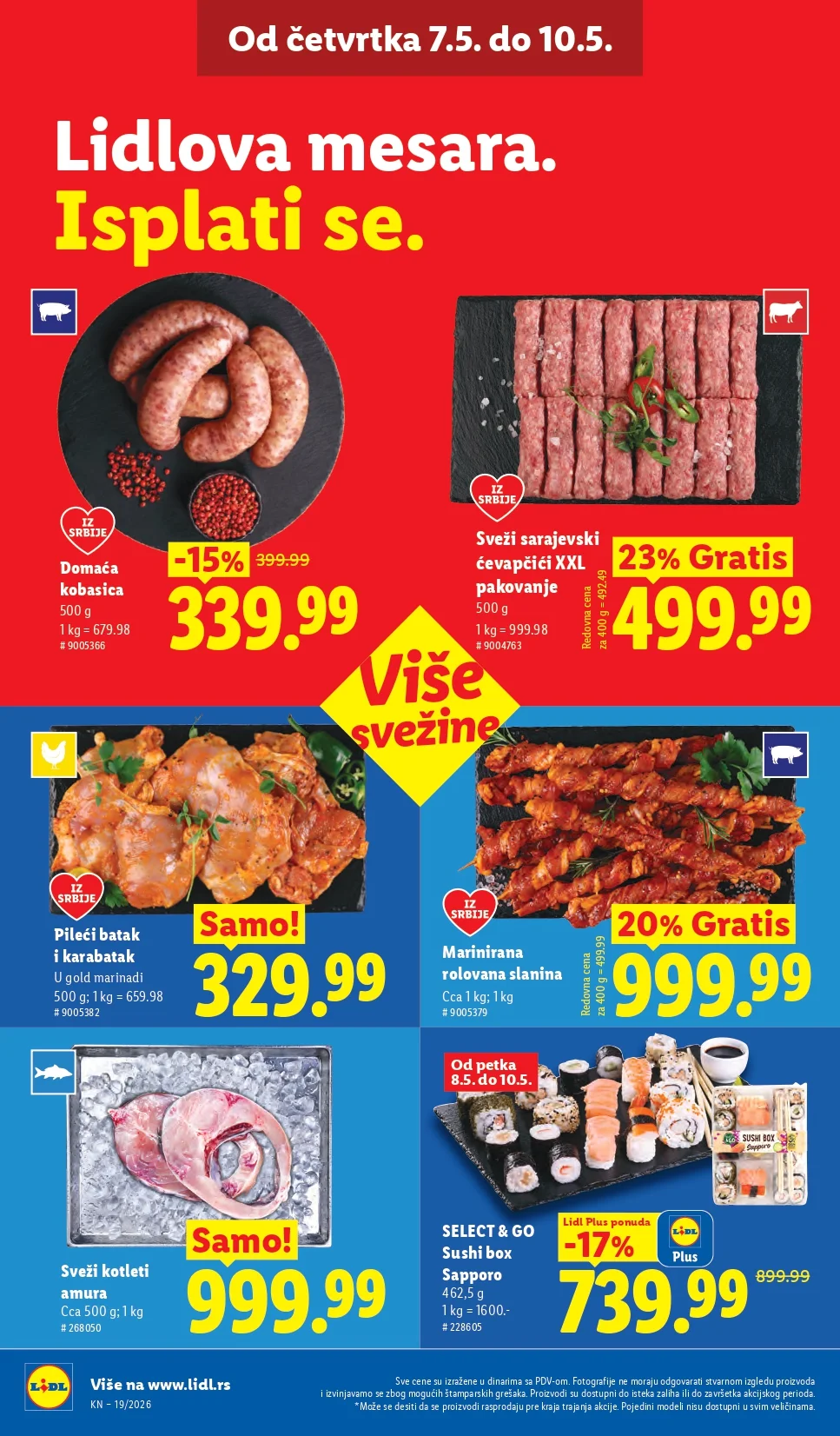 Lidl katalog PREHRANA/NEPREHRANA 7-13.5.2026.