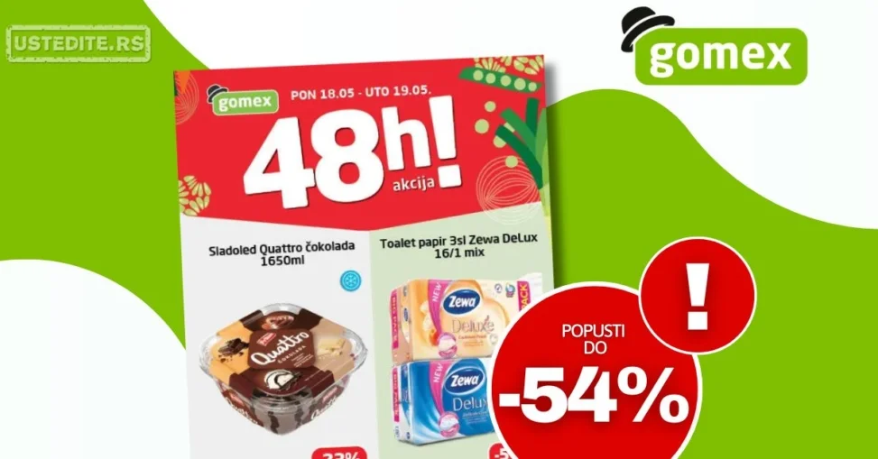 Gomex akcija PONEDELJAK I UTORAK 18-19.5.2026.