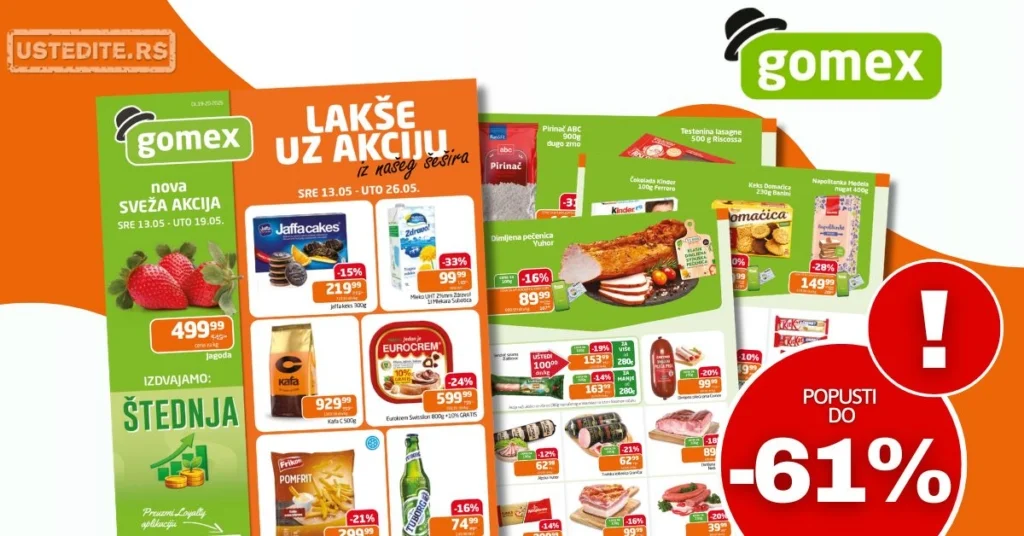 Gomex katalog AKCIJE IZ ŠEŠIRA 13-26.5.2026.