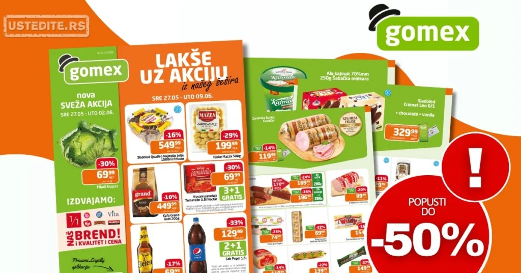 Gomex katalog AKCIJE IZ ŠEŠIRA 27.5-9.6.2026.