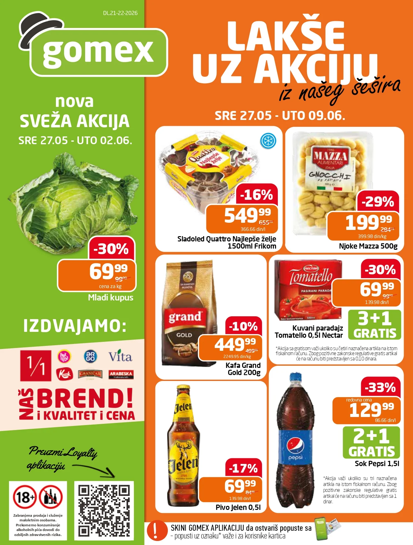 Gomex katalog AKCIJE IZ ŠEŠIRA 27.5-9.6.2026.
