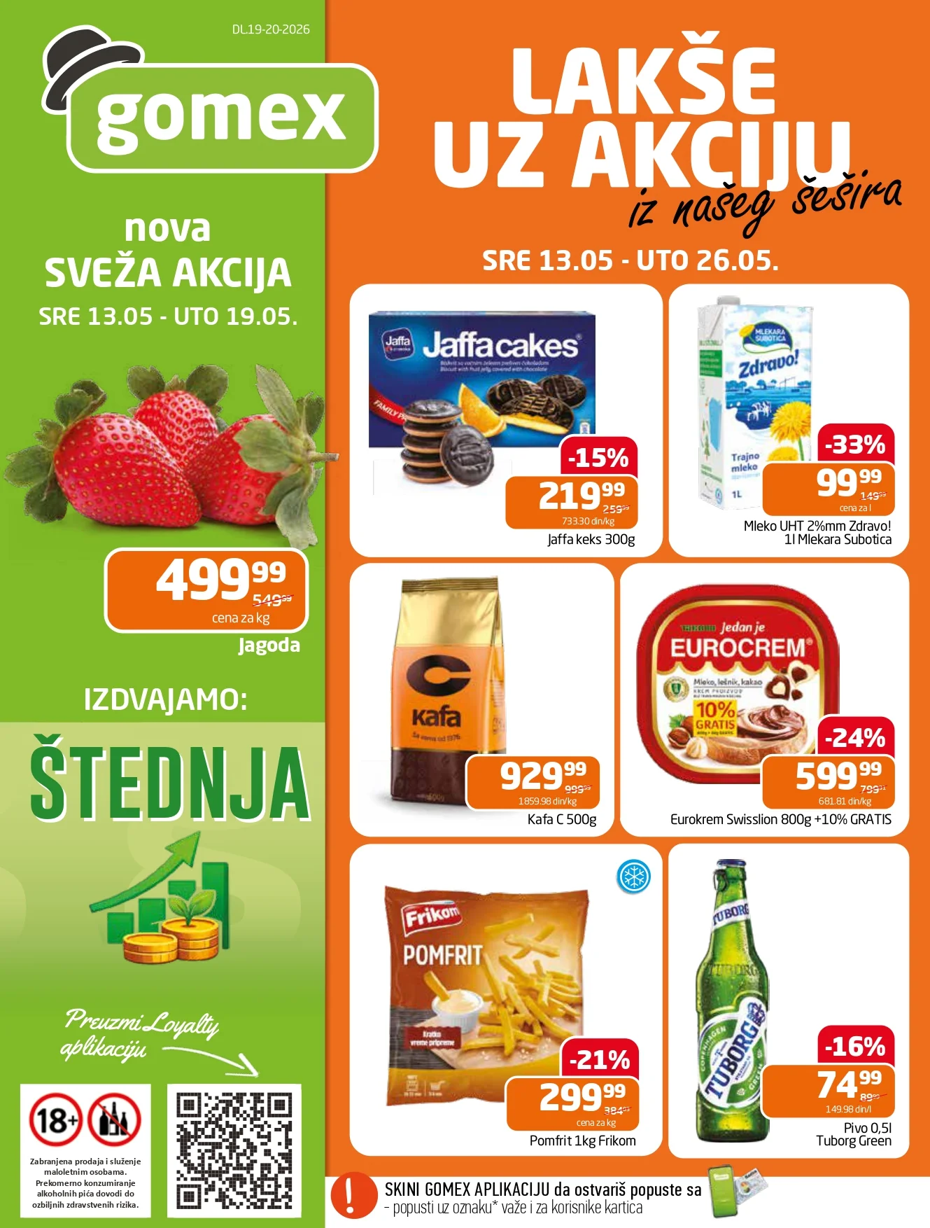 Gomex katalog AKCIJE IZ ŠEŠIRA 13-26.5.2026.