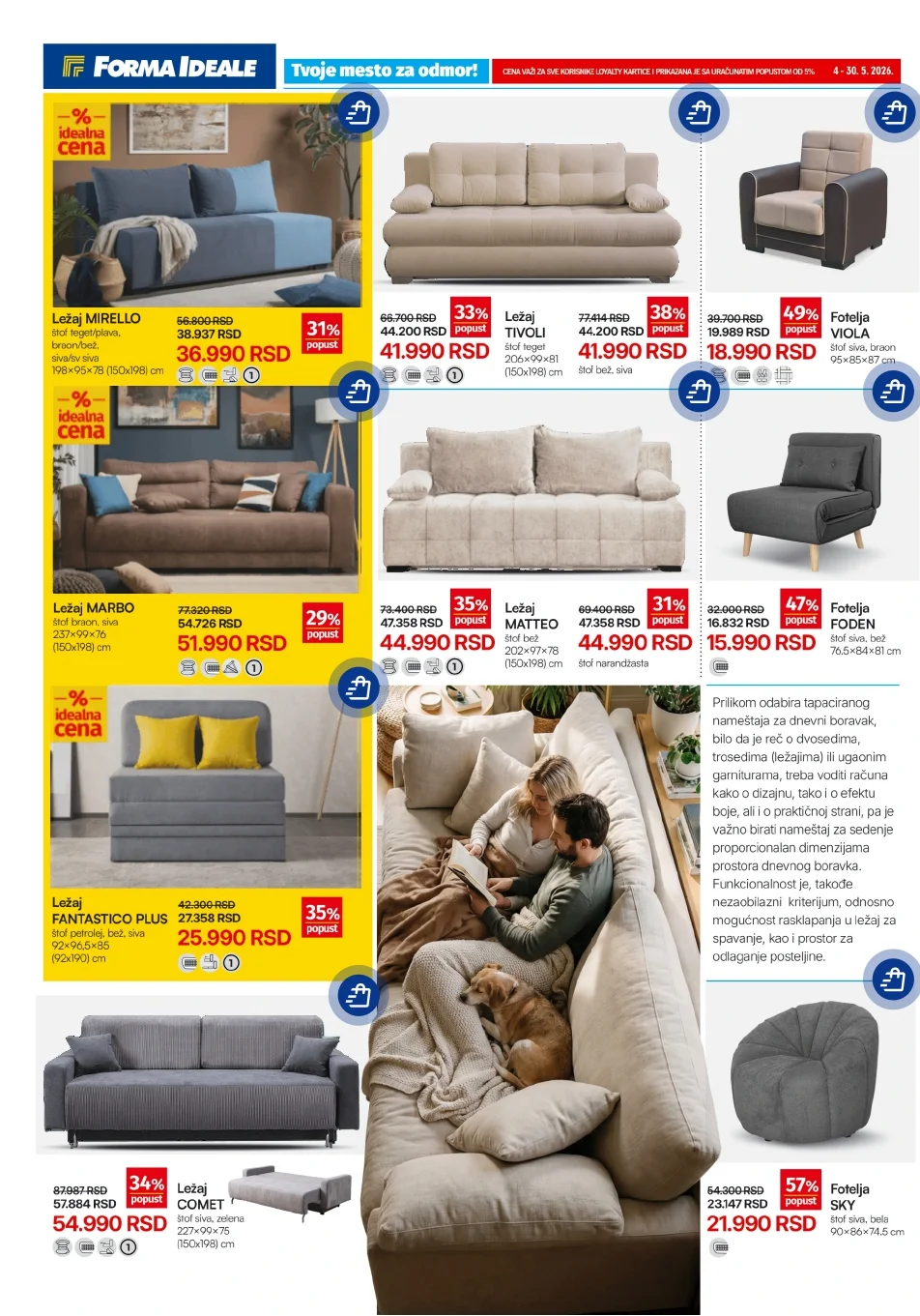 Forma Ideale katalog TAPACIRANI NAMEŠTAJ 4-30.5.2026.