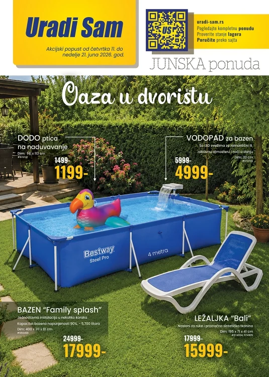 Uradi Sam katalog BAZENI, LEŽALJKE I BAŠTA 11-21.6.2026. - str. 1