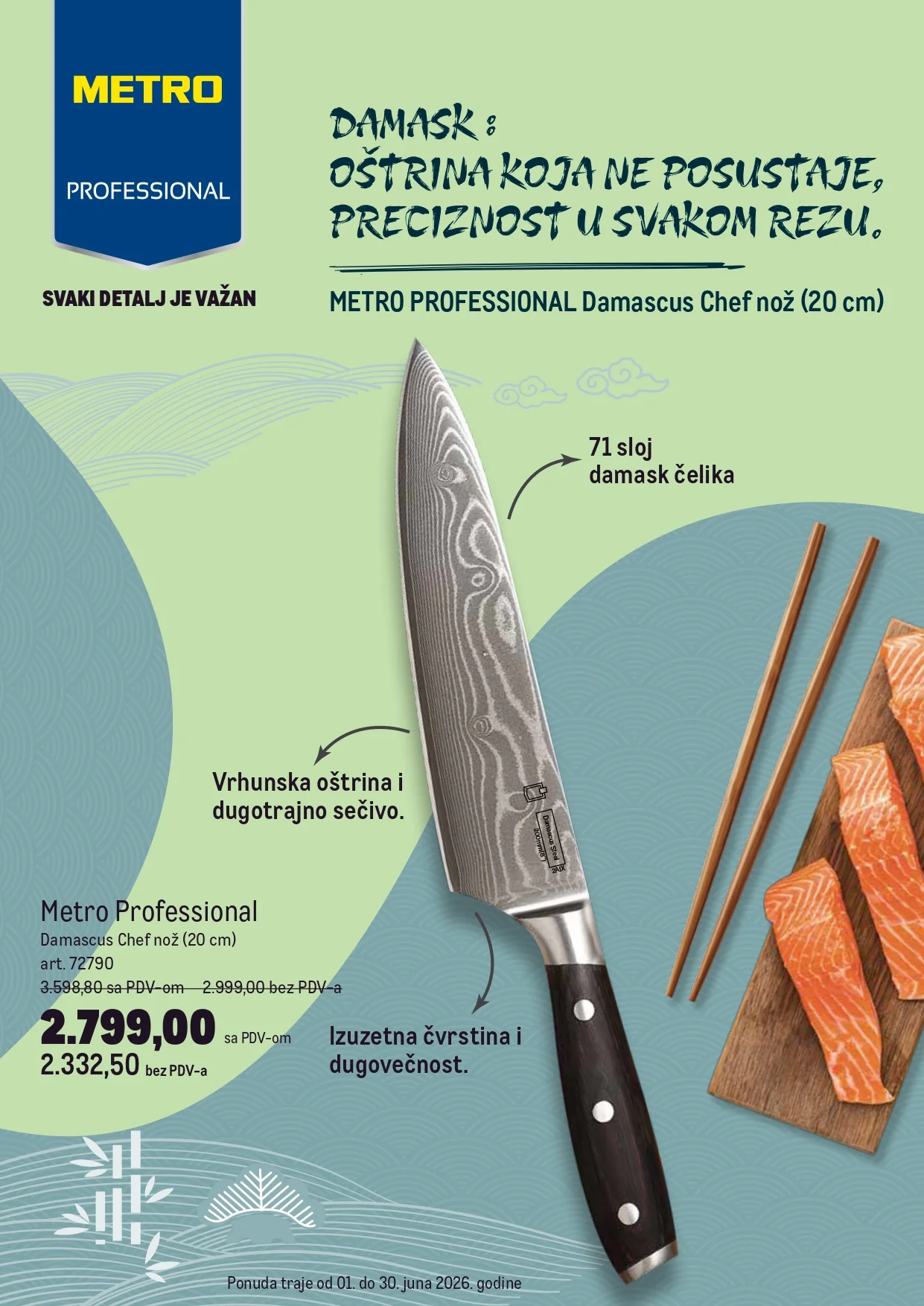 Metro akcija DAMASCUS CHEF NOŽ 1-30.6.2026.