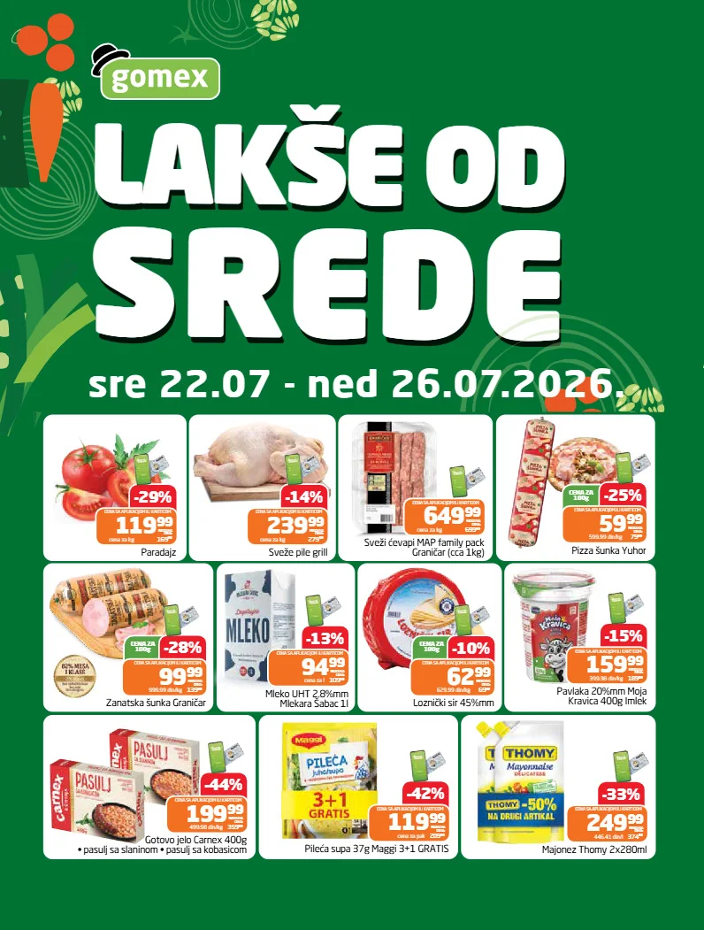 Gomex katalog LAKŠE OD SREDE 22-26.7.2026. - str. 1