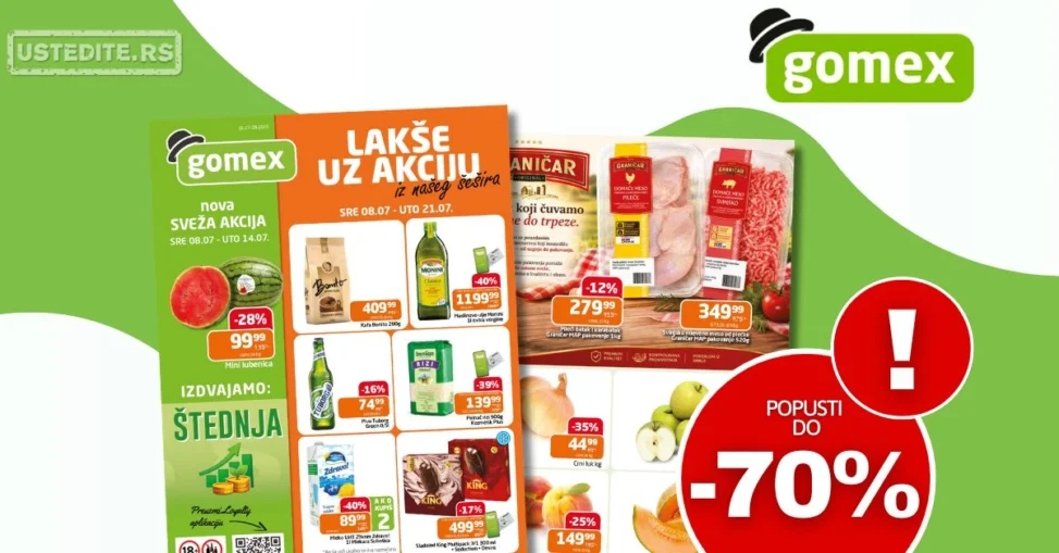 Gomex katalog AKCIJE IZ ŠEŠIRA 8-21.7.2026.