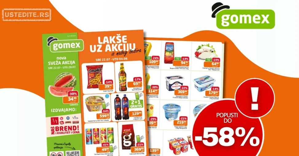 Gomex katalog AKCIJE IZ ŠEŠIRA 22.7-4.8.2026.