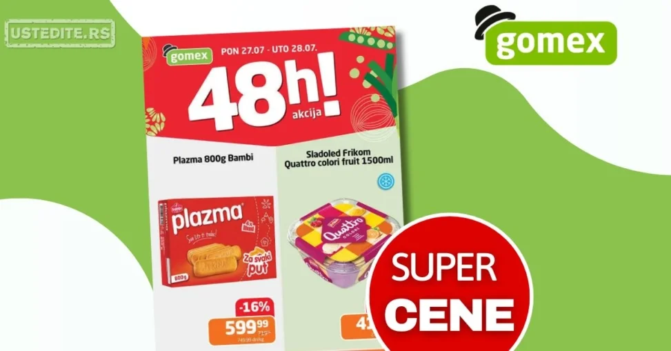 Gomex akcija PONEDELJAK I UTORAK 27-28.7.2026.